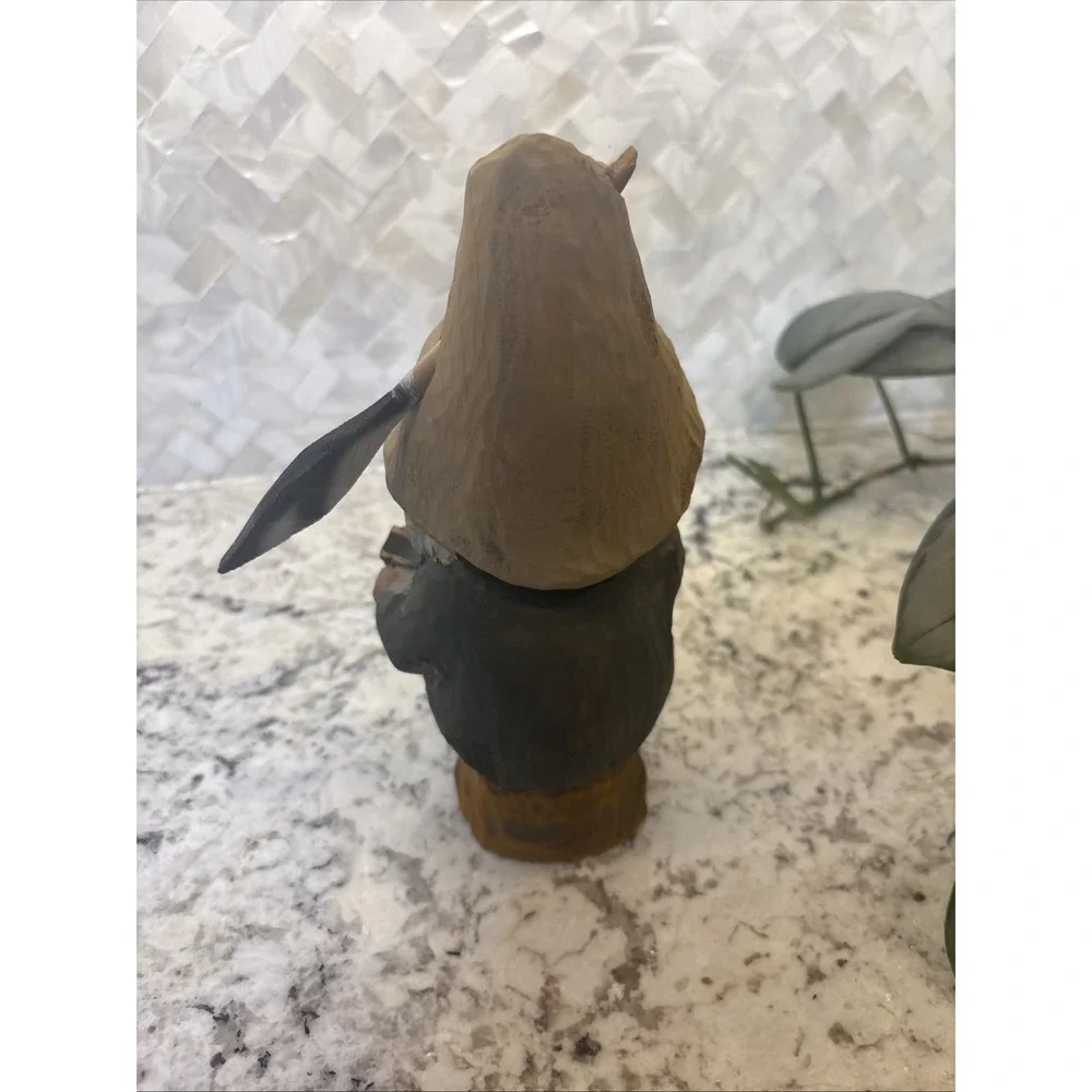 Vintage Henning Hand-Carved Troll Wooden Gnome Red Hat‎ 7.3/4
